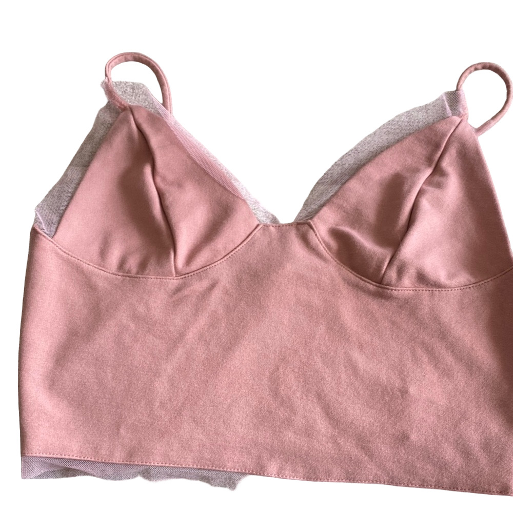 Silence + Noise Pink Bandeau Top Size Medium Stretchy Cropped Y2K Layering